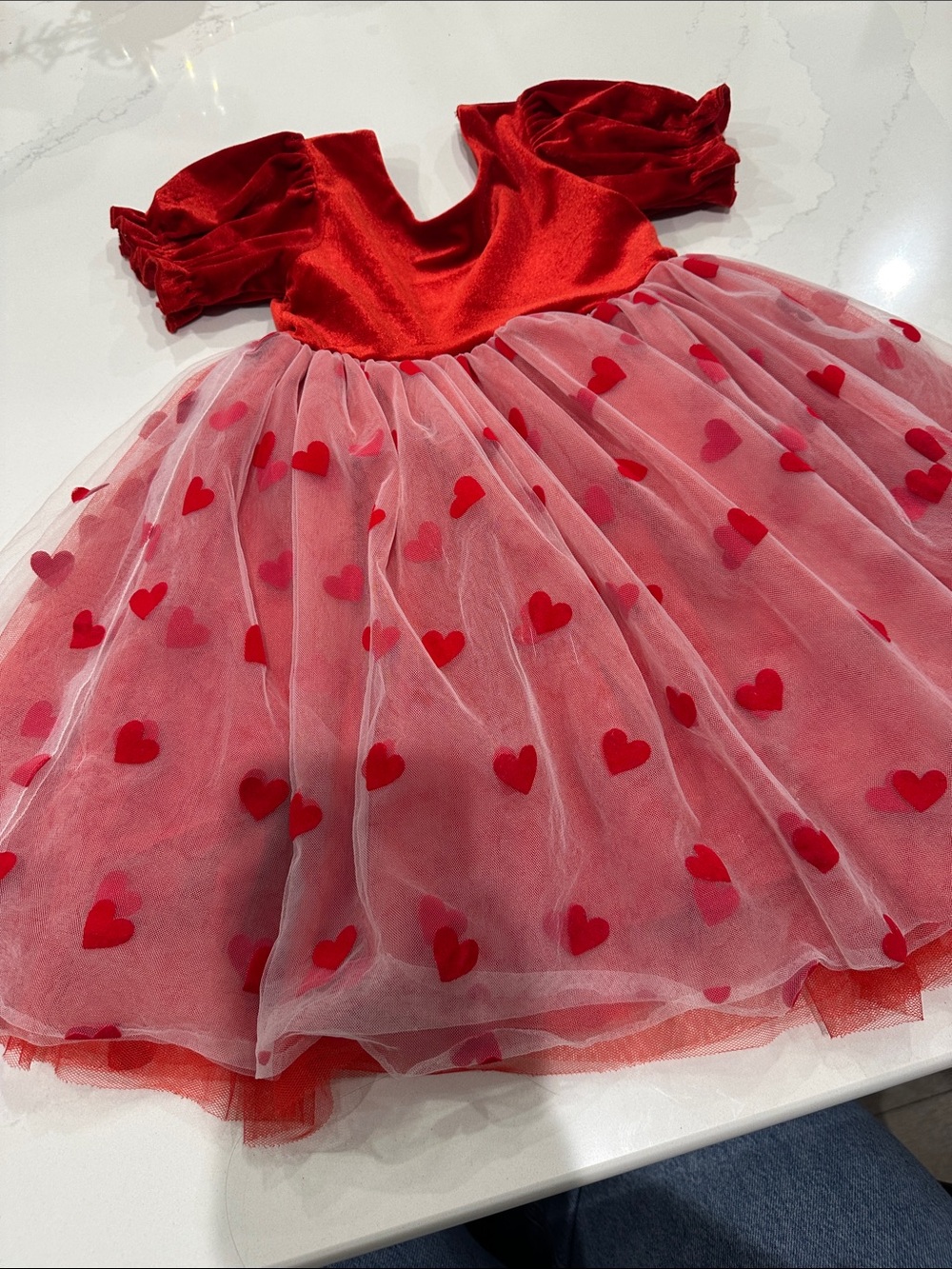 Ollie Jay Girls Valentines Day Heart and Tulle Dress size 5